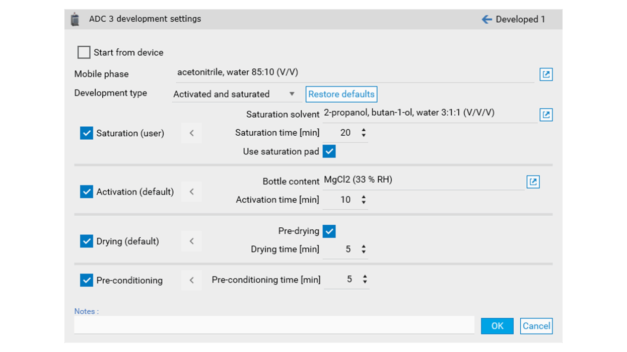 The development settings dialog provides user-friendly default configurations, with all parameters fully customizable to individual requirements.